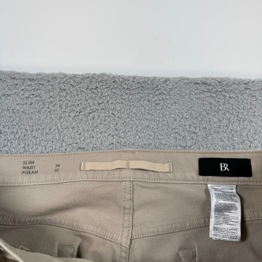 Banana Republic Slim Fit Khaki Pants‎ Mens 34x30 Tan Cotton Stretch Chinos